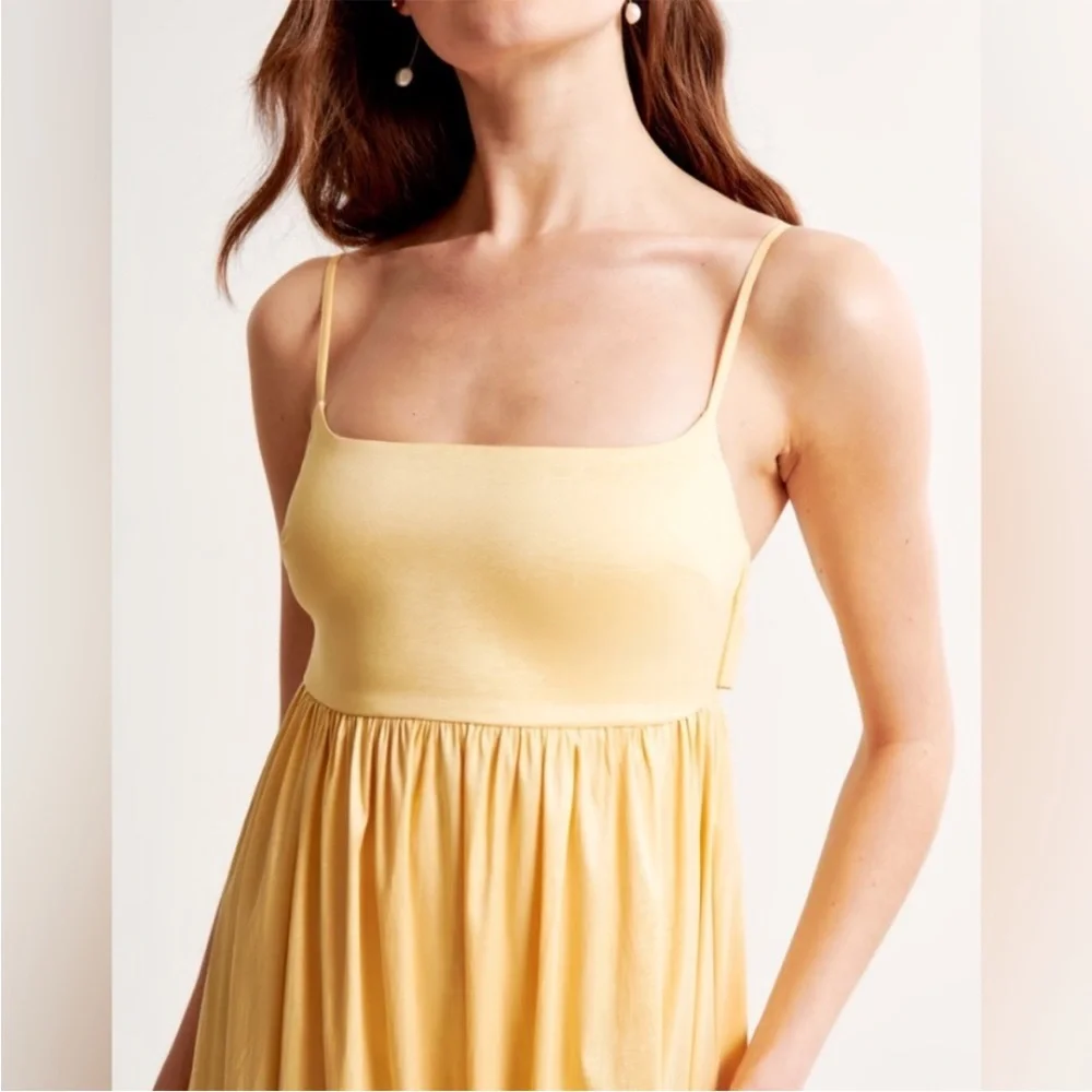 Abercrombie & Fitch Yellow Drama Bow-Back Taffeta Dress - Size Small - NWOT